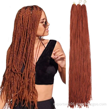 Straight And Roll Zizi Box Twist Crochet Braids Hair Extension ZiZi Solid Color Synthetic Fiber Senegalese Box Braiding Hair